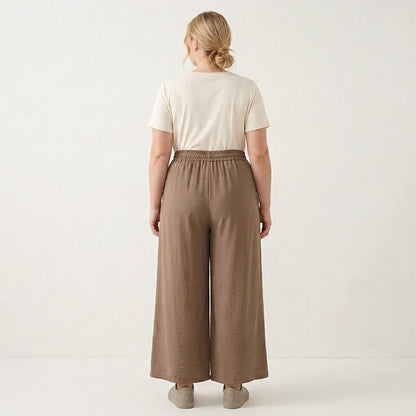 Bequeme, dehnbare Freizeithose mit weitem Bein - image 2