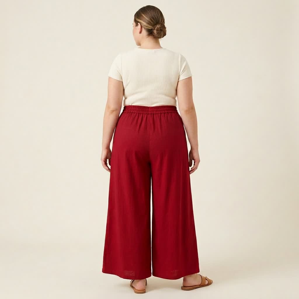Bequeme, dehnbare Freizeithose mit weitem Bein - image 8