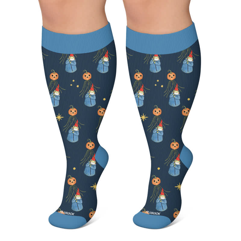 Kürbisfrosch-Kompressionsstrümpfe in Übergröße - Marineblau - 4XL - image 5