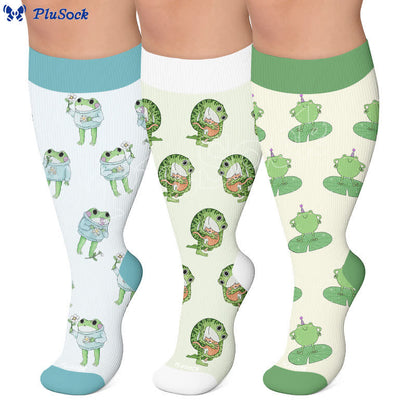 Kompressionsstrümpfe mit Froschmotiv in Übergröße - image 0