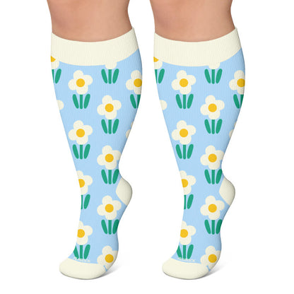 Daisy Frog Kompressionsstrümpfe in Übergröße - Blau - 4XL - image 4