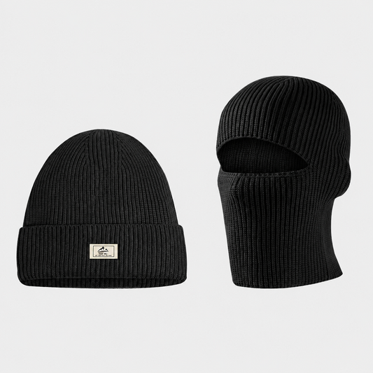 Gerippte Thermomütze für den Winter (zwei Stile) - Schwarz - Einheitsgröße - image 0