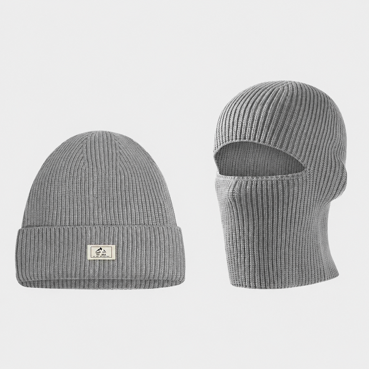 Gerippte Thermomütze für den Winter (zwei Stile) - Grau - Einheitsgröße - image 2