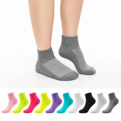 Atmungsaktive, gepolsterte Knöchelsocken (5 Paar) - Rosa + Dunkelgrau + Lila + Fluoreszierendes Grün + Arktisgrün - EU40-44(7-10) - image 0