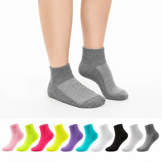Atmungsaktive, gepolsterte Knöchelsocken (5 Paar) - Rosa + Dunkelgrau + Lila + Fluoreszierendes Grün + Arktisgrün - EU40-44(7-10) - image 0