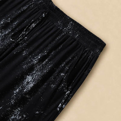 Plus Size Hose mit fließendem, weitem Bein und Wasserfleckmuster - image 2