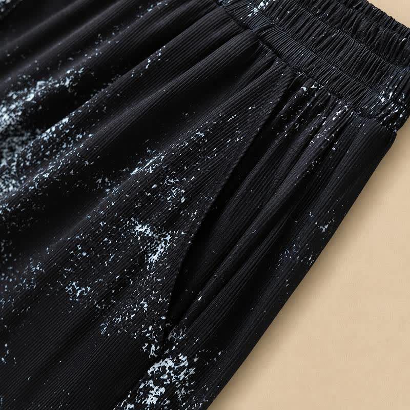 Plus Size Hose mit fließendem, weitem Bein und Wasserfleckmuster - image 5