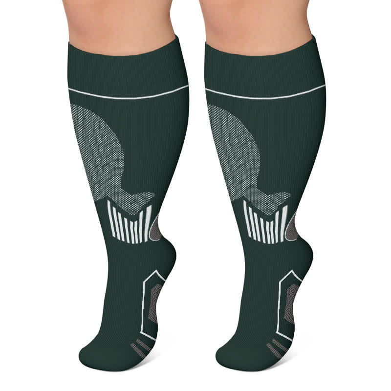 Sport-Kompressionssocken in Übergröße mit Kontrasteffekt - Grün - 4XL - image 5