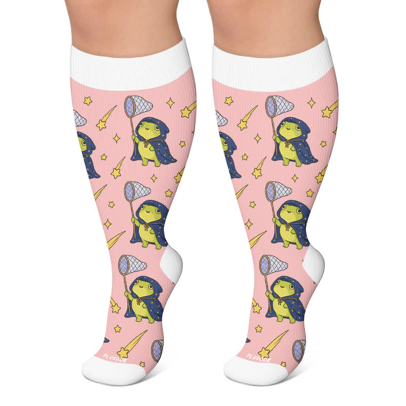Saisonale Kompressionsstrümpfe von Frog Garden in Übergröße - Rosa - 4XL - image 6