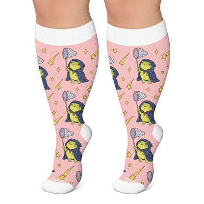 Saisonale Kompressionsstrümpfe von Frog Garden in Übergröße - Rosa - 4XL - image 6