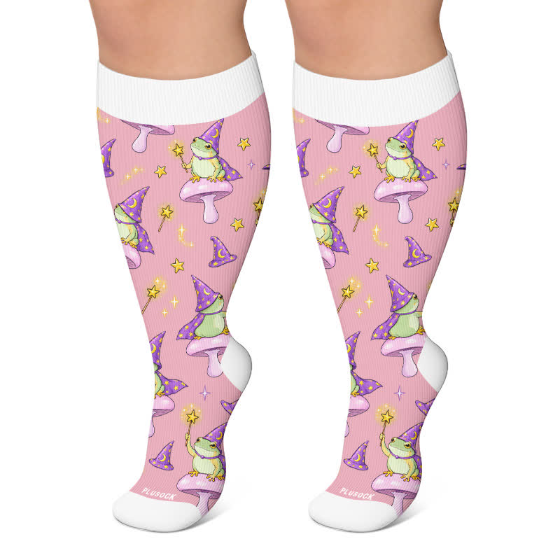 Witchy Frog Kompressionsstrümpfe in Übergröße - Rosa - 4XL - image 4