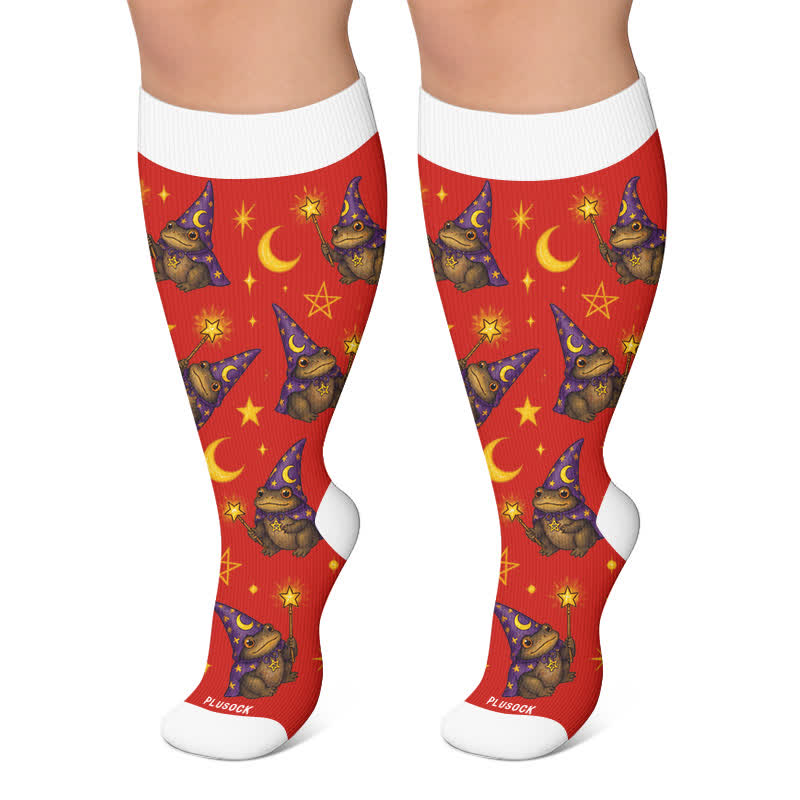 Witchy Frog Kompressionsstrümpfe in Übergröße - Rot - 4XL - image 6
