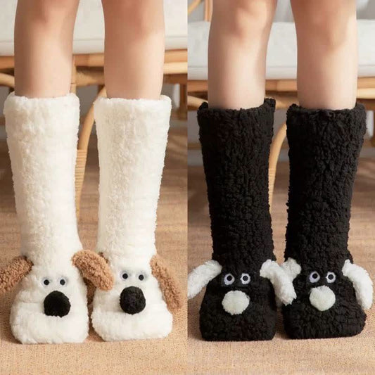 Kuschelige Sherpa-Haussocken für Welpen (2 Paar) - Schwarzweiß - EU36-43 (US3-9) - image 0