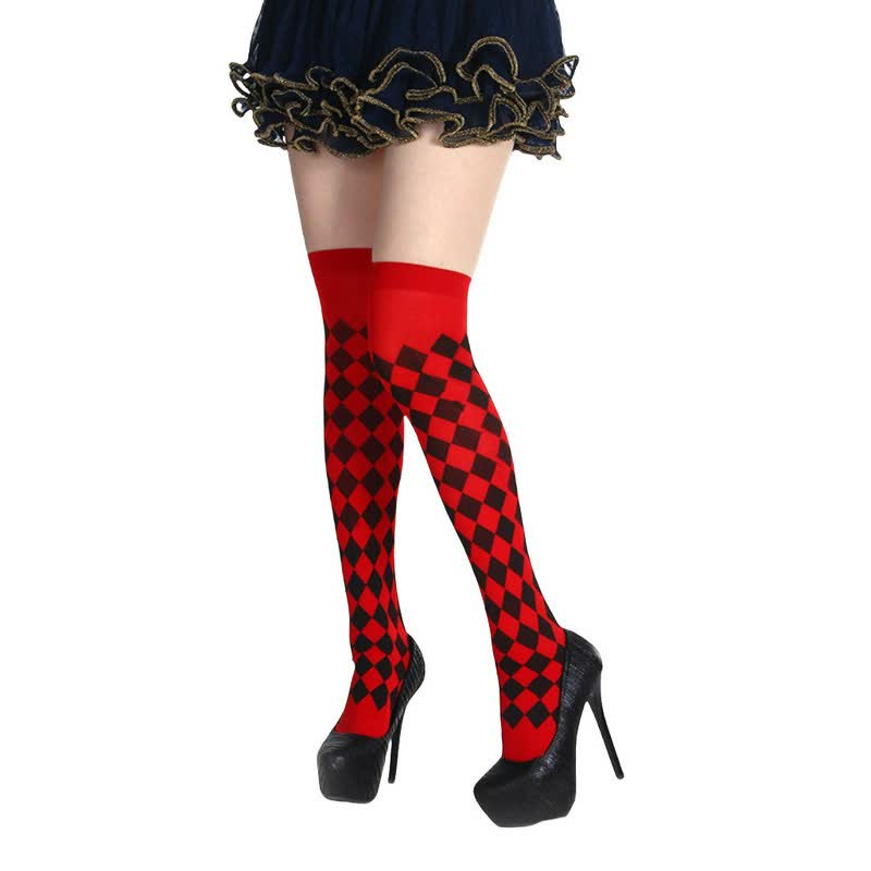 Halloween-Poker-Print Oberschenkelhohe Socken (3 Paar) - G - Einheitsgröße - image 6
