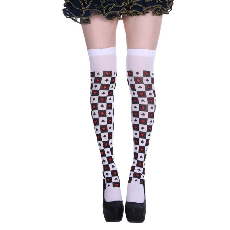Halloween-Poker-Print Oberschenkelhohe Socken (3 Paar) - M - Einheitsgröße - image 12