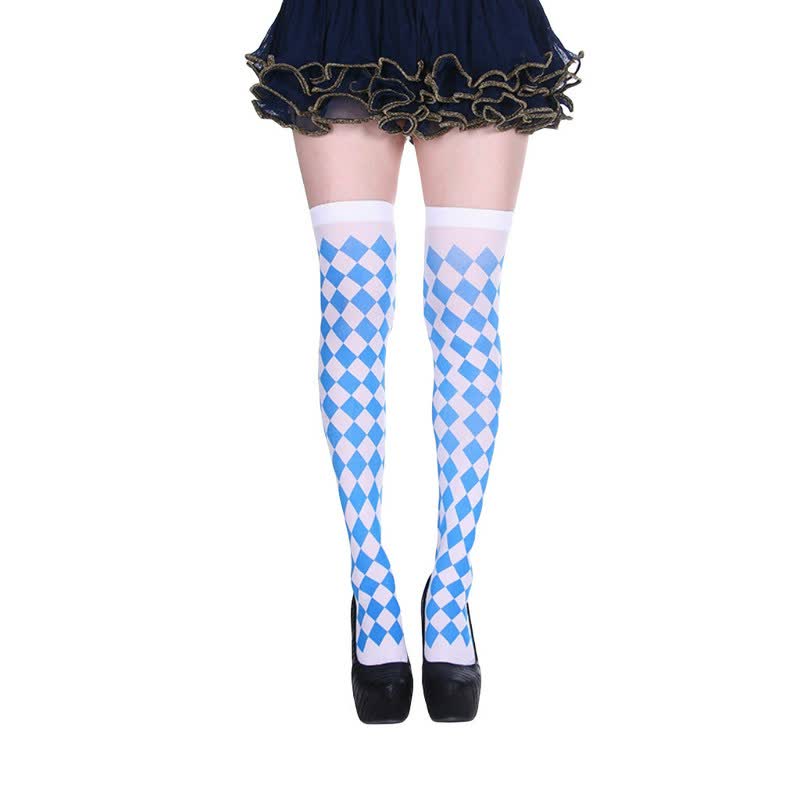 Halloween-Poker-Print Oberschenkelhohe Socken (3 Paar) - C - Einheitsgröße - image 2