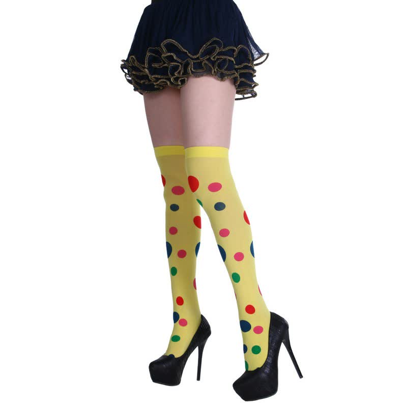 Halloween-Streifenstrümpfe mit Herzchenmuster (2 Paar) - Gelb - Einheitsgröße - image 1