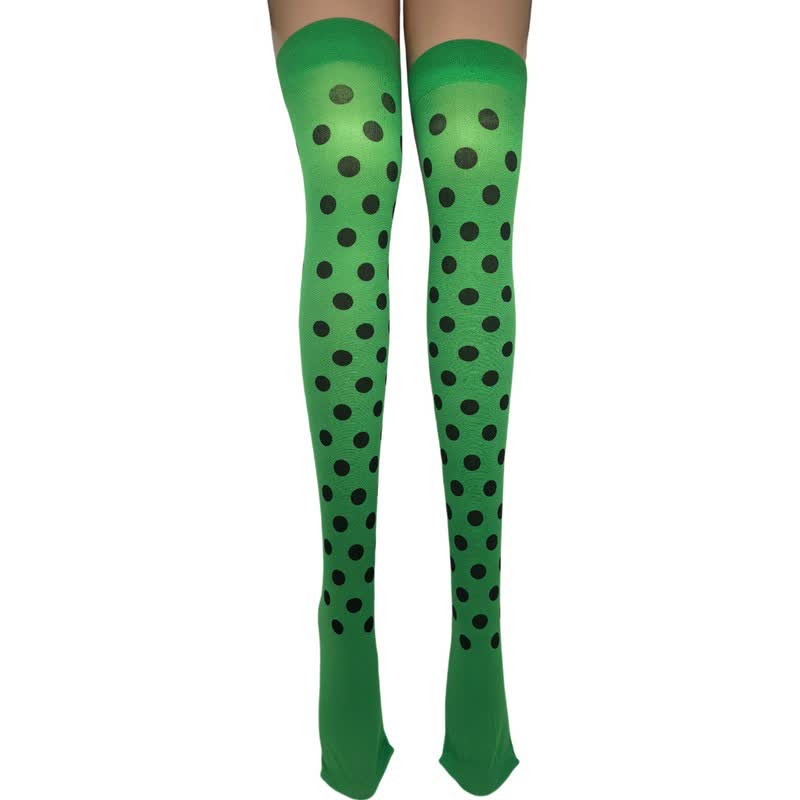 Halloween-Oberschenkelstrümpfe aus transparentem Polka-Dot-Gewebe (3 Paar) - E - Einheitsgröße - image 4