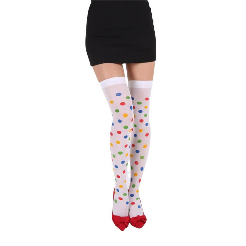 Halloween-Oberschenkelstrümpfe aus transparentem Polka-Dot-Gewebe (3 Paar) - F - Einheitsgröße - image 5