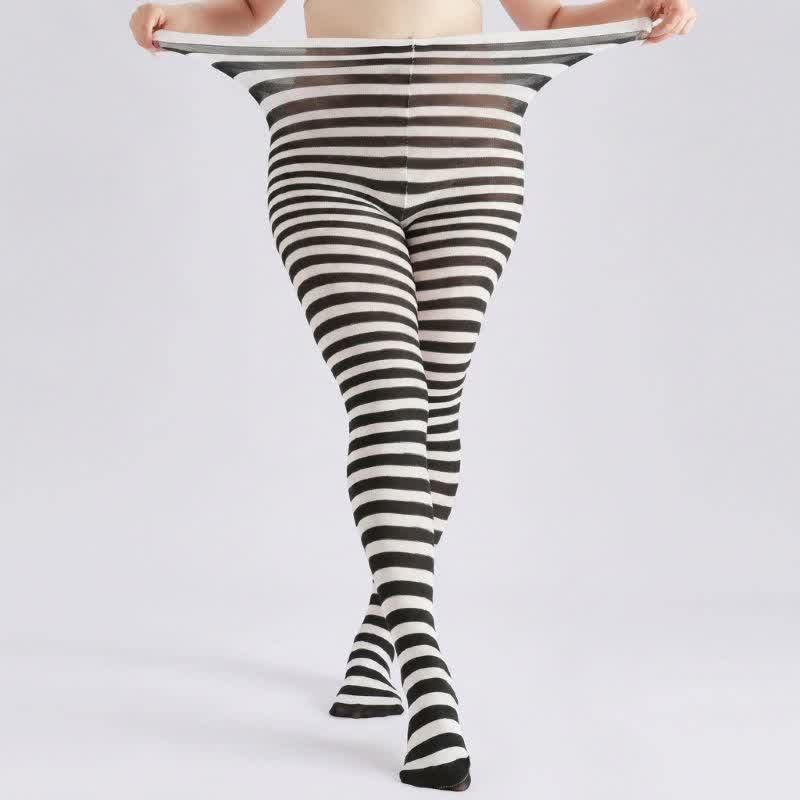 Halloween-Strumpfhose mit Zuckerstreifen, hohem Bund und Fußteil (2 Paar) - Weiß - Einheitsgröße - image 2