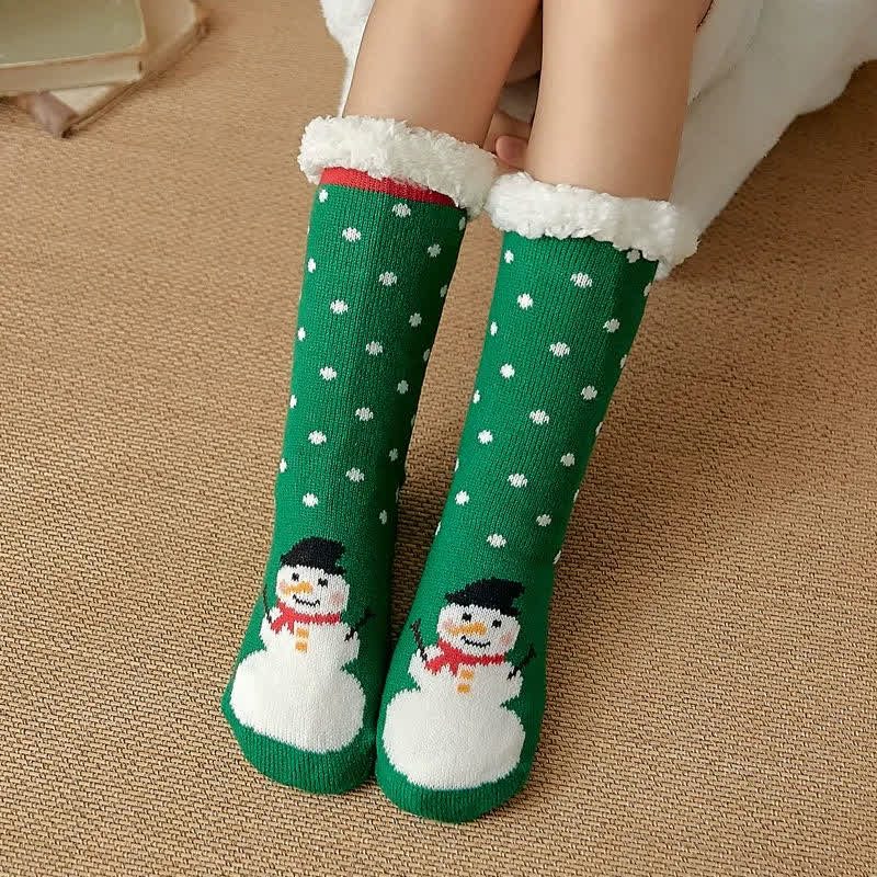 Weihnachtsbär Kuschelige Sherpa-Haussocken - Grün - EU35-42 (US2-8) - image 3