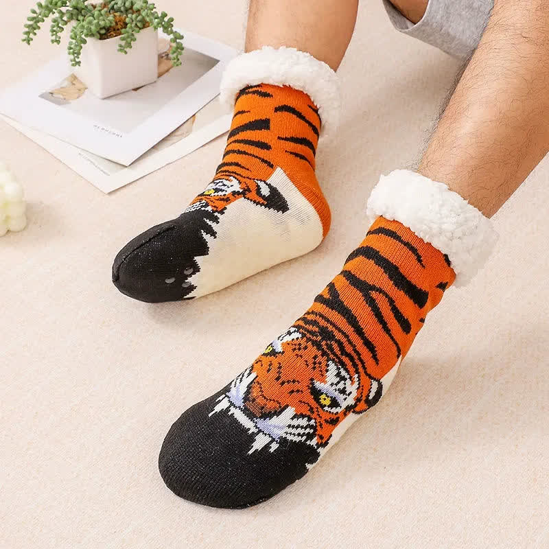 Kuschelige, mit Tiermotiven gefütterte Stricksocken - Orange - EU37-44 (US4-10) - image 4
