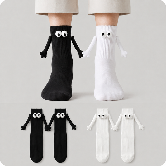 Verspielte 3D-Augen-Magnethand-Socken mit Vierteldollar-Motiv (2 Paar) - image 0