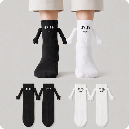 Magnetische Socken mit lächelnder Hand, die ein Vierteldollarstück hält (2 Paar) - Mehrfarbig - EU36-42 (US3-8,5) - image 0
