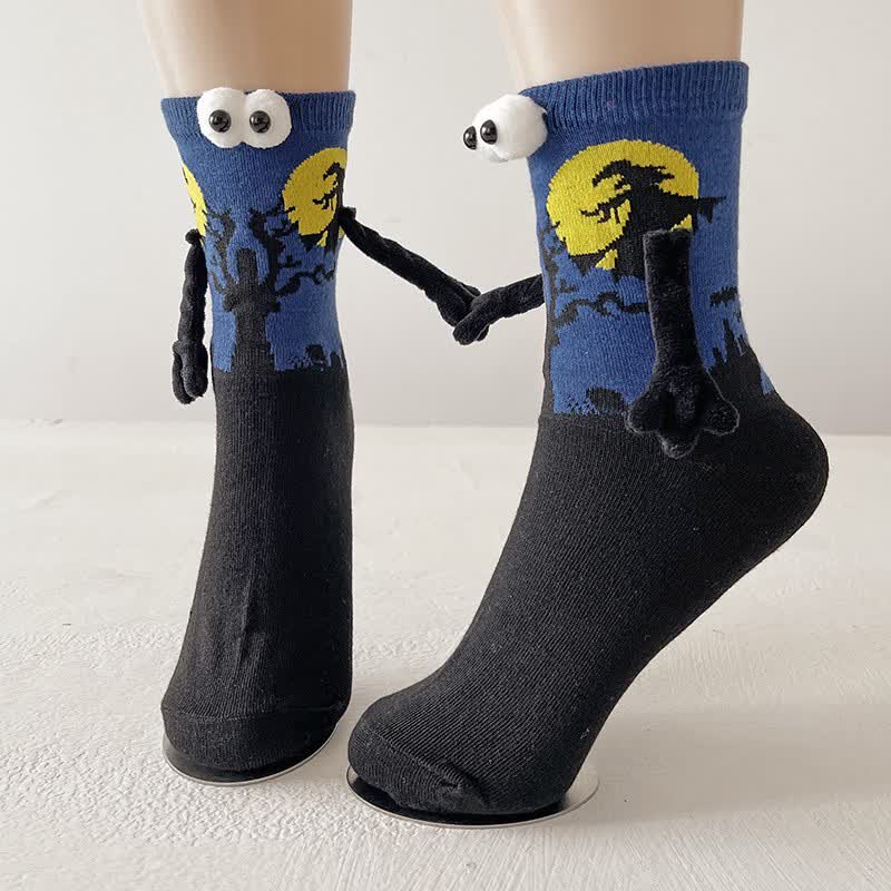 Gruselige 3D-Augen-Halloween-Socken (4 Paar) - A - EU36-43 (US3-9) - image 1