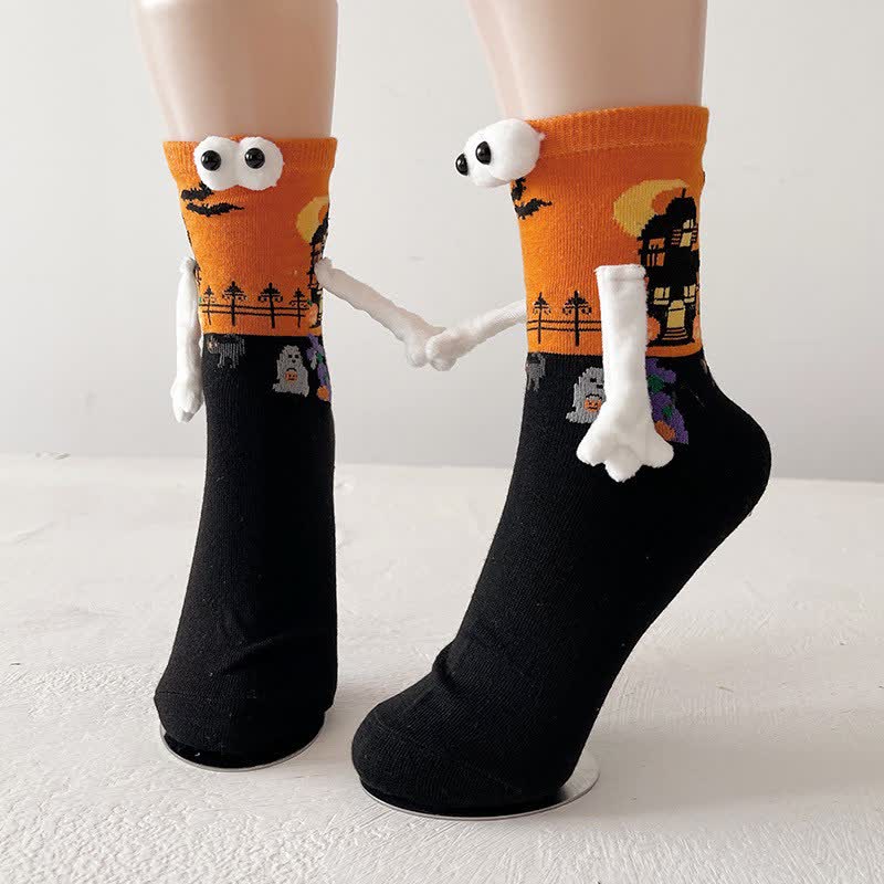 Gruselige 3D-Augen-Halloween-Socken (4 Paar) - E - EU36-43 (US3-9) - image 5