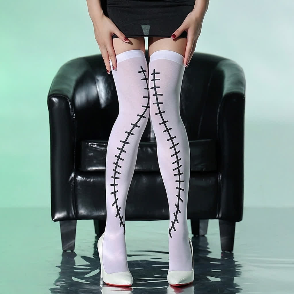 Halloween-Party-Overknees in Rosa (4 Paar) - C - EU36-43 (US3-9) - image 3