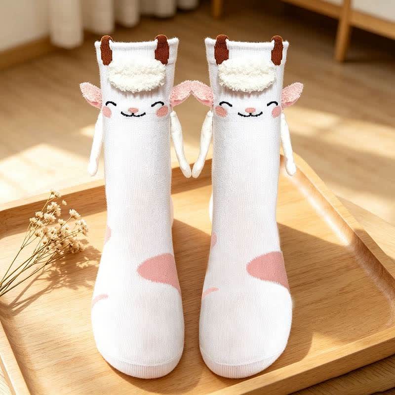 Kuschelige Socken mit Tiermotiven, die eine Hand halten (2 Paar) - G - EU36-41 (US3-8) - image 7