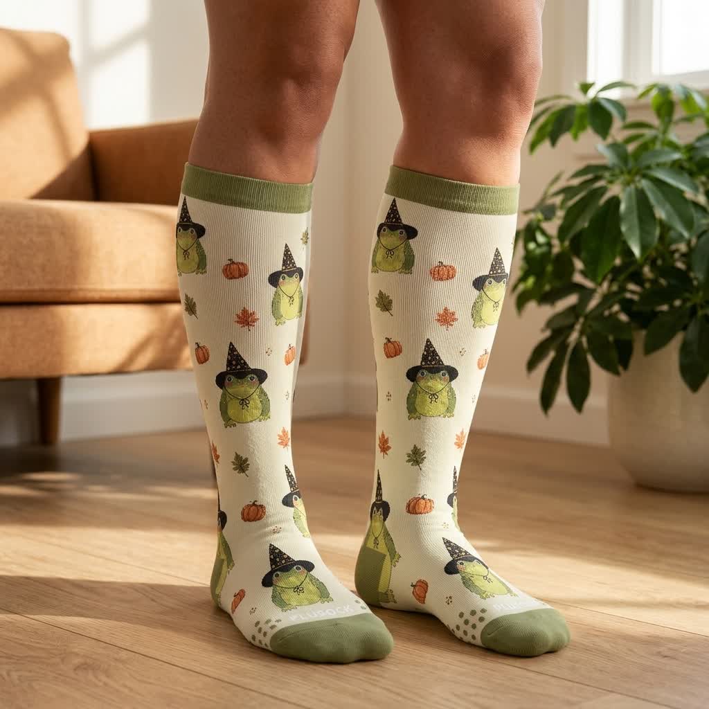 Halloween-Frosch-Kompressionsstrümpfe in Übergröße - image 2