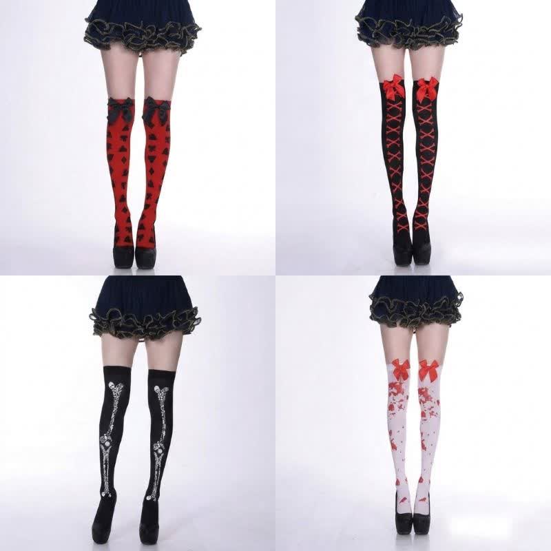 Halloween-Strümpfe mit auffälligem Design (4 Paar) - A+B+C+D - EU36-43 (US3-9) - image 0