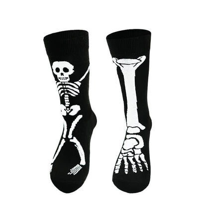 Halloween-Skelett-Print Baumwollsocken (3 Paar) - C - EU36-43 (US3-9) - image 2