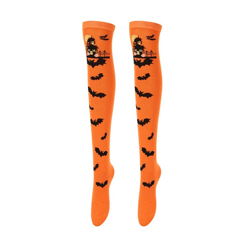 Halloween-Overknee-Socken mit verschiedenen Mustern (4 Paar) - D - EU36-43 (US3-9) - image 1