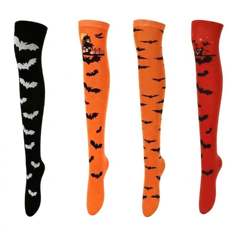 Halloween-Overknee-Socken mit verschiedenen Mustern (4 Paar) - Mehrfarbig - EU36-43 (US3-9) - image 4