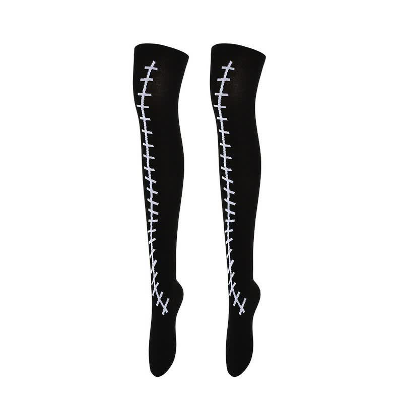 Halloween-Party-Overknee-Oberschenkelsocken (4 Paar) - A - EU36-43 (US3-9) - image 1