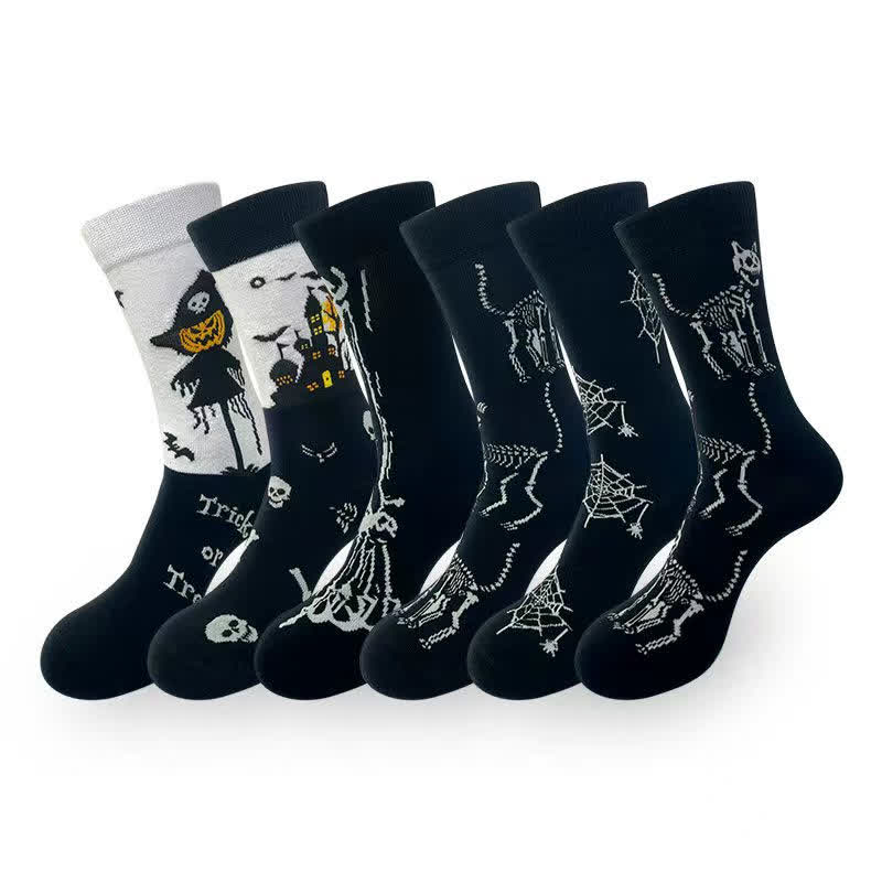 Halloween-Socken mit Spinnennetz-Print (5 Paar) - Mehrfarbig - EU36-43 (US3-9) - image 6