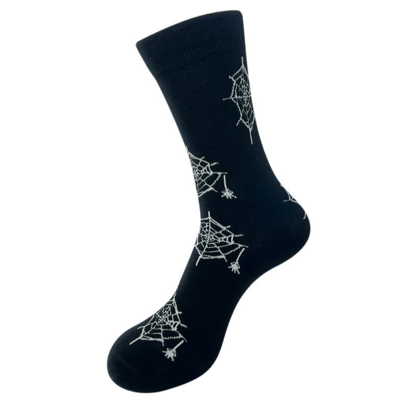 Halloween-Socken mit Spinnennetz-Print (5 Paar) - A - EU36-43 (US3-9) - image 1
