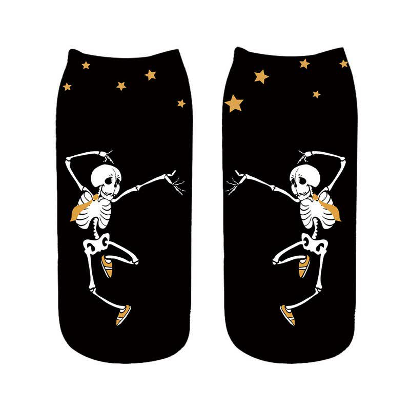Halloween-Skelett-Sneakersocken mit Saxophonmotiv (5 Paar) - E - EU36-43 (US3-9) - image 5