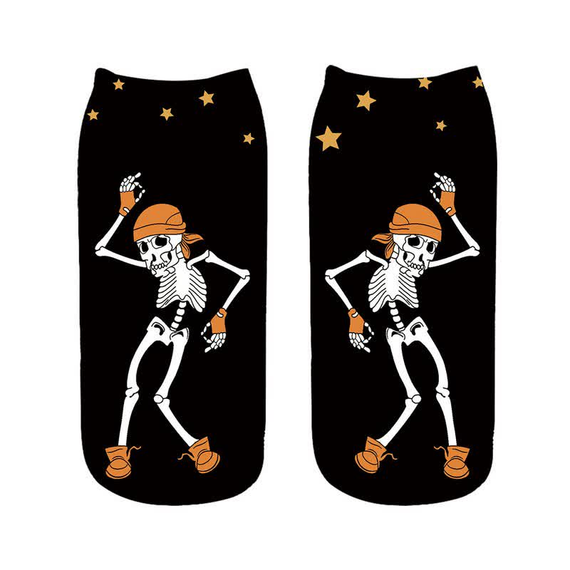 Halloween-Skelett-Sneakersocken mit Saxophonmotiv (5 Paar) - D - EU36-43 (US3-9) - image 4