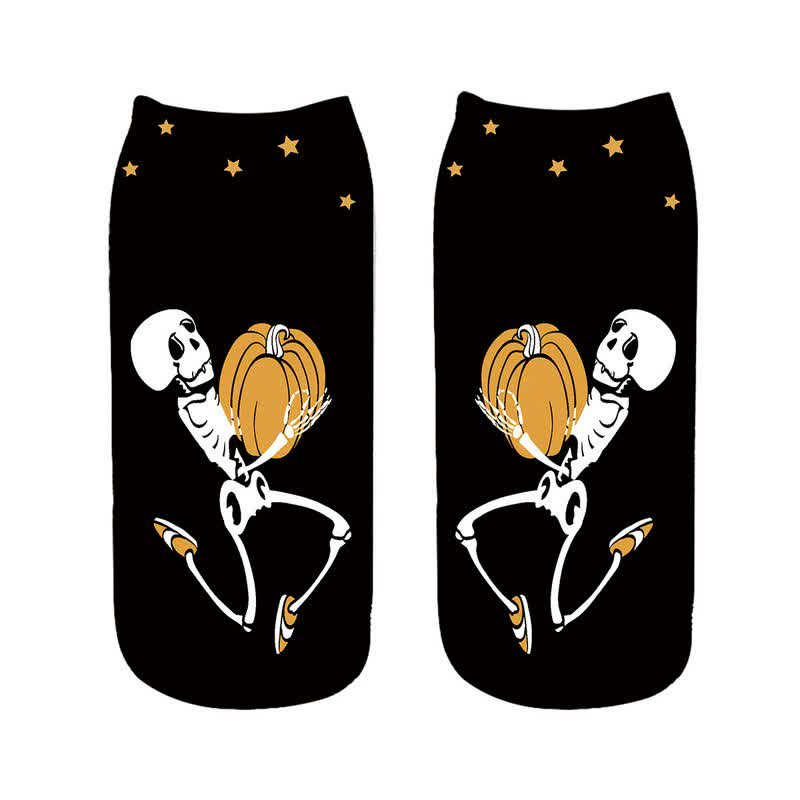 Halloween-Skelett-Sneakersocken mit Saxophonmotiv (5 Paar) - C - EU36-43 (US3-9) - image 3