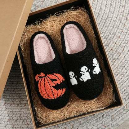 Halloween-Geist- und Kürbis-Plüschpantoffeln - image 4