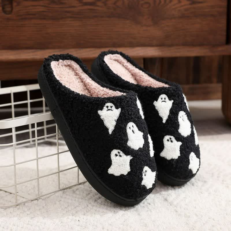 Minimalistische, festliche, flauschige Halloween-Hausschuhe - B - EU44-45 (US10-11) - image 1