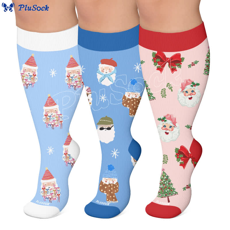Plus Size Nussknacker Weihnachtsmann Kompressionsstrümpfe - image 0