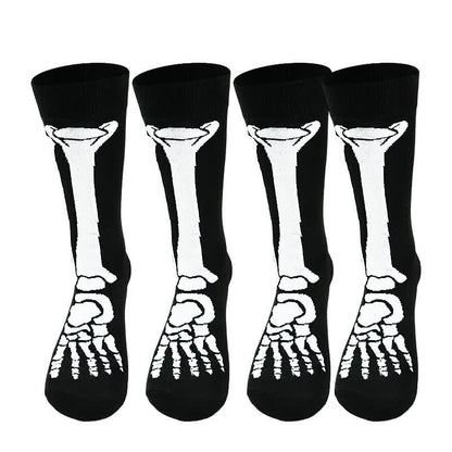 Halloween-Skelett-Print Baumwollsocken (3 Paar) - image 6