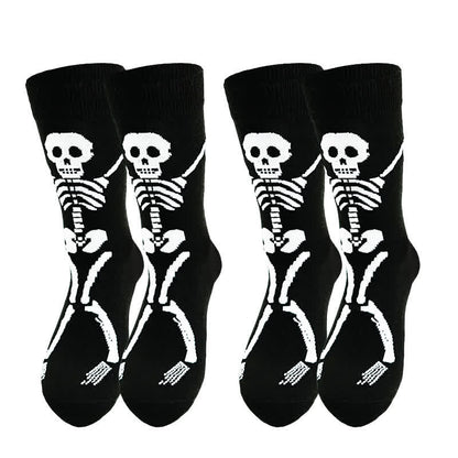 Halloween-Skelett-Print Baumwollsocken (3 Paar) - image 3