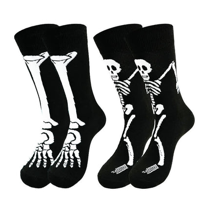 Halloween-Skelett-Print Baumwollsocken (3 Paar) - image 5