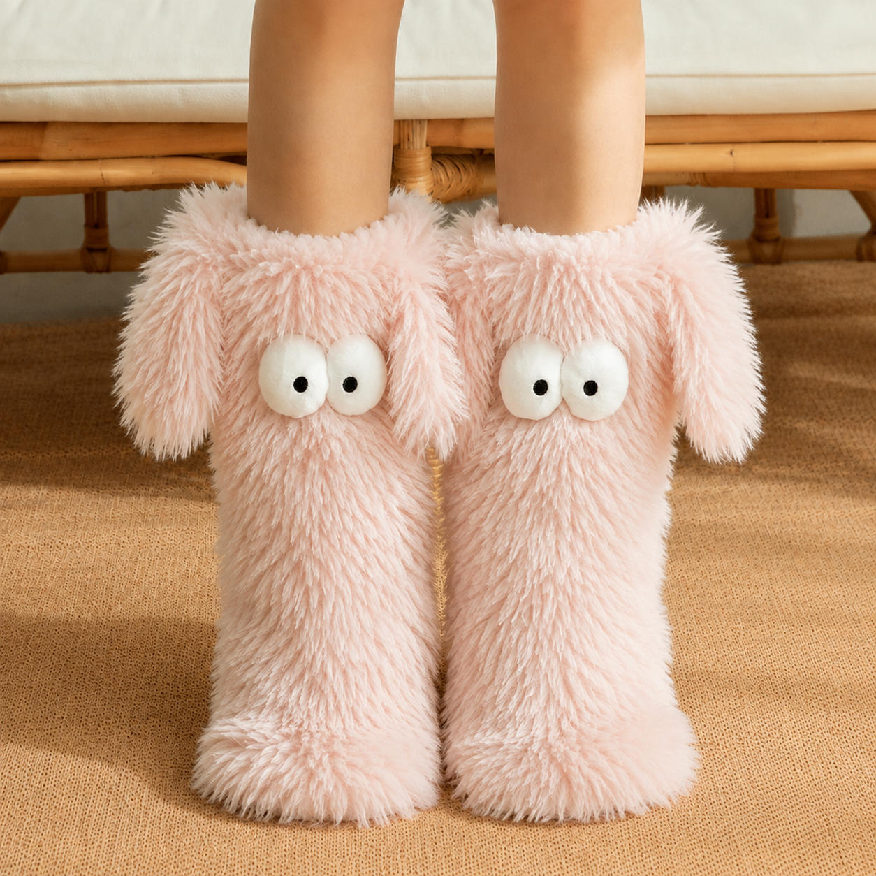 Hausschuhe mit Cartoon-Augen - Rosa - EU37-45 (US4-11) - image 1